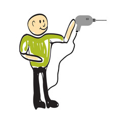 Working man. Illustration.