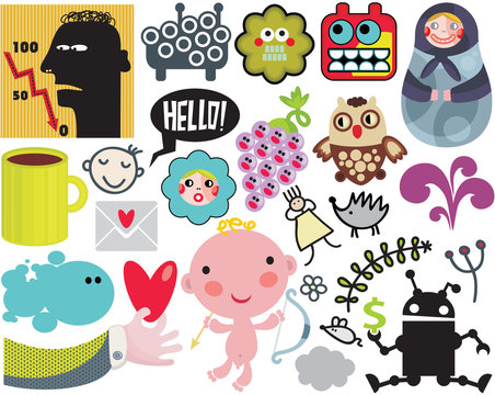 Mix of different vector images. vol.38