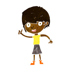 cartoon boy with positive attitude