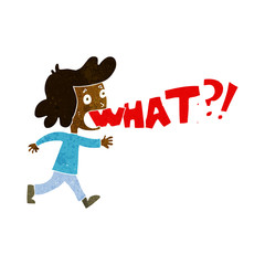 cartoon woman shouting what