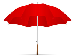 red umbrella on a white background. Vector illustration.