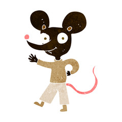 cartoon waving mouse