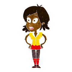 cartoon woman with hands on hips