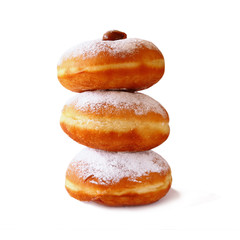 image of donuts. isolated on white. jewish holiday Hanukkah symbol
