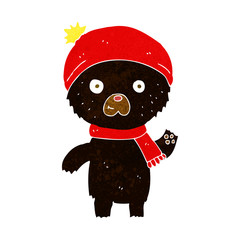 cartoon waving black bear