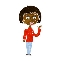 cartoon woman waving
