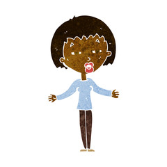 cartoon suspicious woman