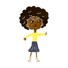 cartoon annoyed old woman