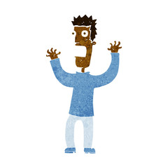 cartoon terrified man