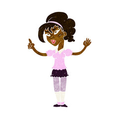 cartoon woman with idea