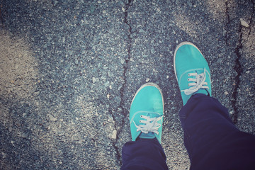 Fototapeta premium Sneakers with jeans