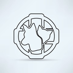 Cat and dog veterinarian clinic symbol