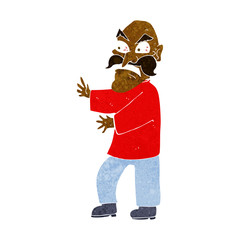 cartoon angry old man