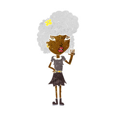 cartoon woman waving