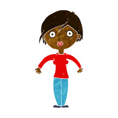 cartoon surprised woman