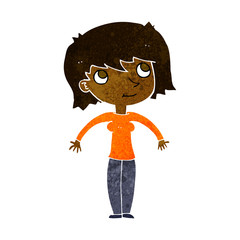 cartoon woman shrugging