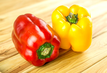 Red and yellow peppers