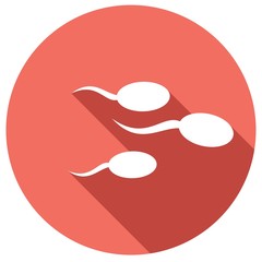 Sperm icon with a long shadow