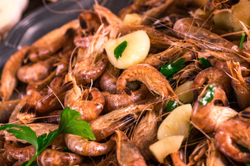 North Sea shrimps with garlic
