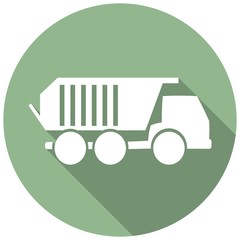 Truck flat icon with long shadow