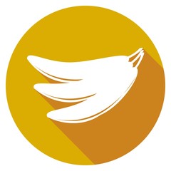 Banana. Flat design with long shadow
