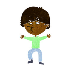 cartoon suspicious man