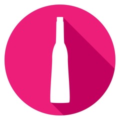 Wine bottle icon with long shadow
