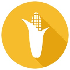 Corn icon with a long shadow