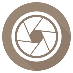 Flat camera icon with long shadow