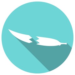 Icon hot chili pepper on long shadow