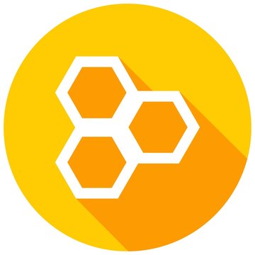 honeycomb Icon with a long shadow