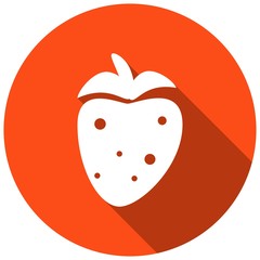 Icon Strawberry with a long shadow
