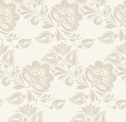 Vector Floral vintage rustic seamless pattern