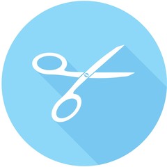 Icon scissors with a long shadow