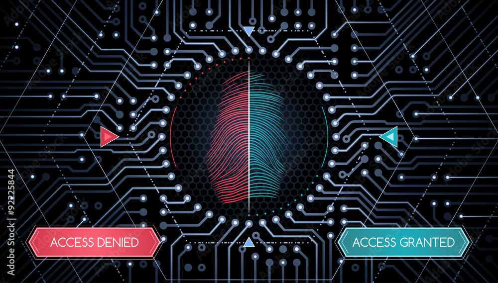Poster biometric verification - infographic template. graphic design on the theme of biometric verification