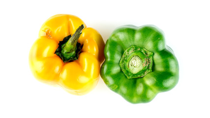 Bright organic peppers isolated on white