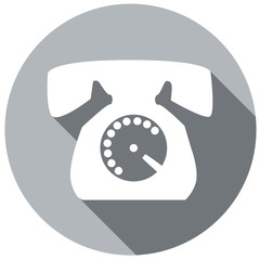 phone icon with long shadow