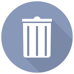 trash can icon with a long shadow