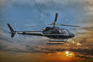 Fototapeta na wymiar Helicopter for sightseeing