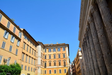 Rome, the roman temple and the italian square