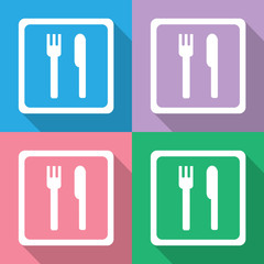 fork and knife icons set great for any use. Vector EPS10.