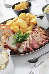 roast beef sharing meal