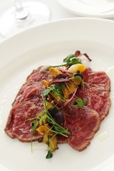 beef carpaccio plated appetizer starter