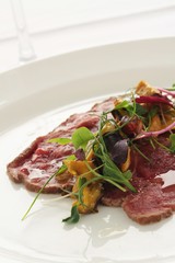 beef carpaccio plated appetizer starter