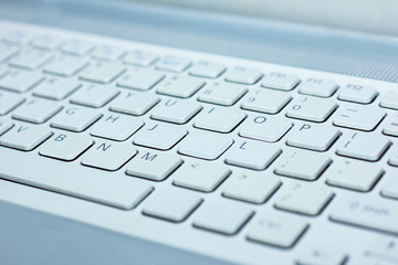 Close up of keyboard of a modern laptop