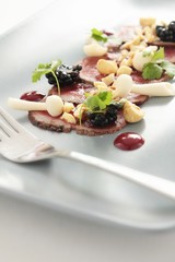 beef carpaccio plated appetizer starter