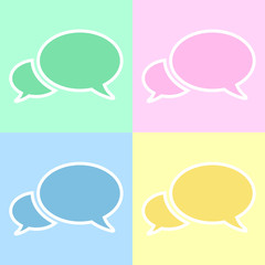 Talk speech bubble icons set great for any use. Vector EPS10.