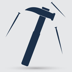 Hammer a nail icon