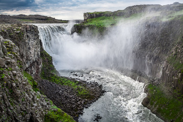 Beautiful waterfall Dettifoss in Iceland