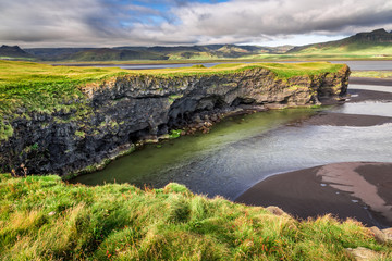Cliffs and small bay in Iceland
